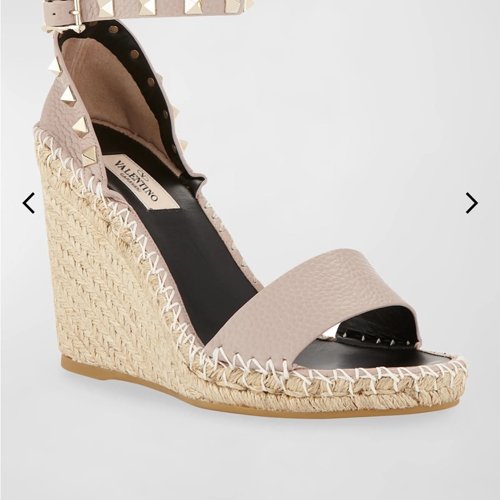 Valentino Rockstud Double Espadrille Wedge Sandals - Picture 2 of 6